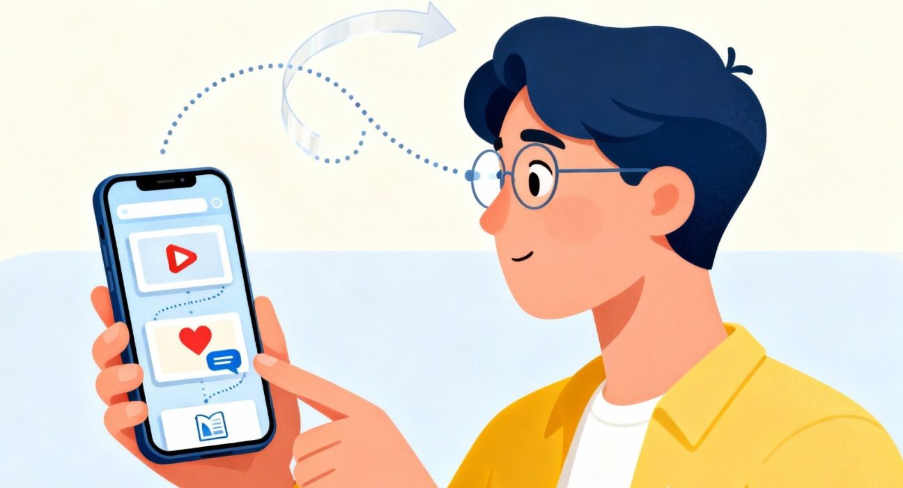 Diagram showing how user interaction shapes the content displayed on a social media feed.