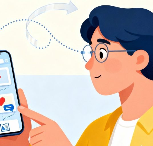 Diagram showing how user interaction shapes the content displayed on a social media feed.