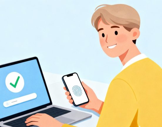 Illustration showing a person logging in without using a password