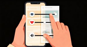 Illustration showing how user behavior influences social media feed content