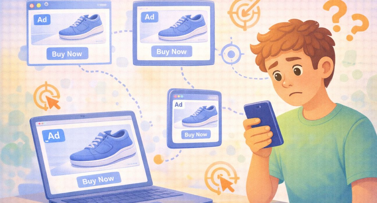 Student seeing the same online ads across multiple devices.