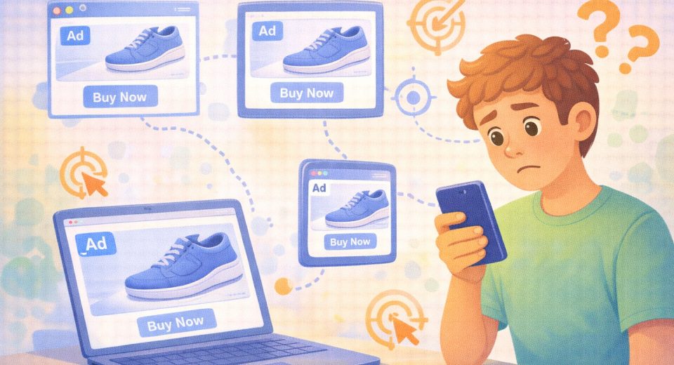 Student seeing the same online ads across multiple devices.